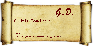 Gyürü Dominik névjegykártya