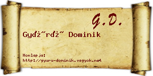 Gyürü Dominik névjegykártya